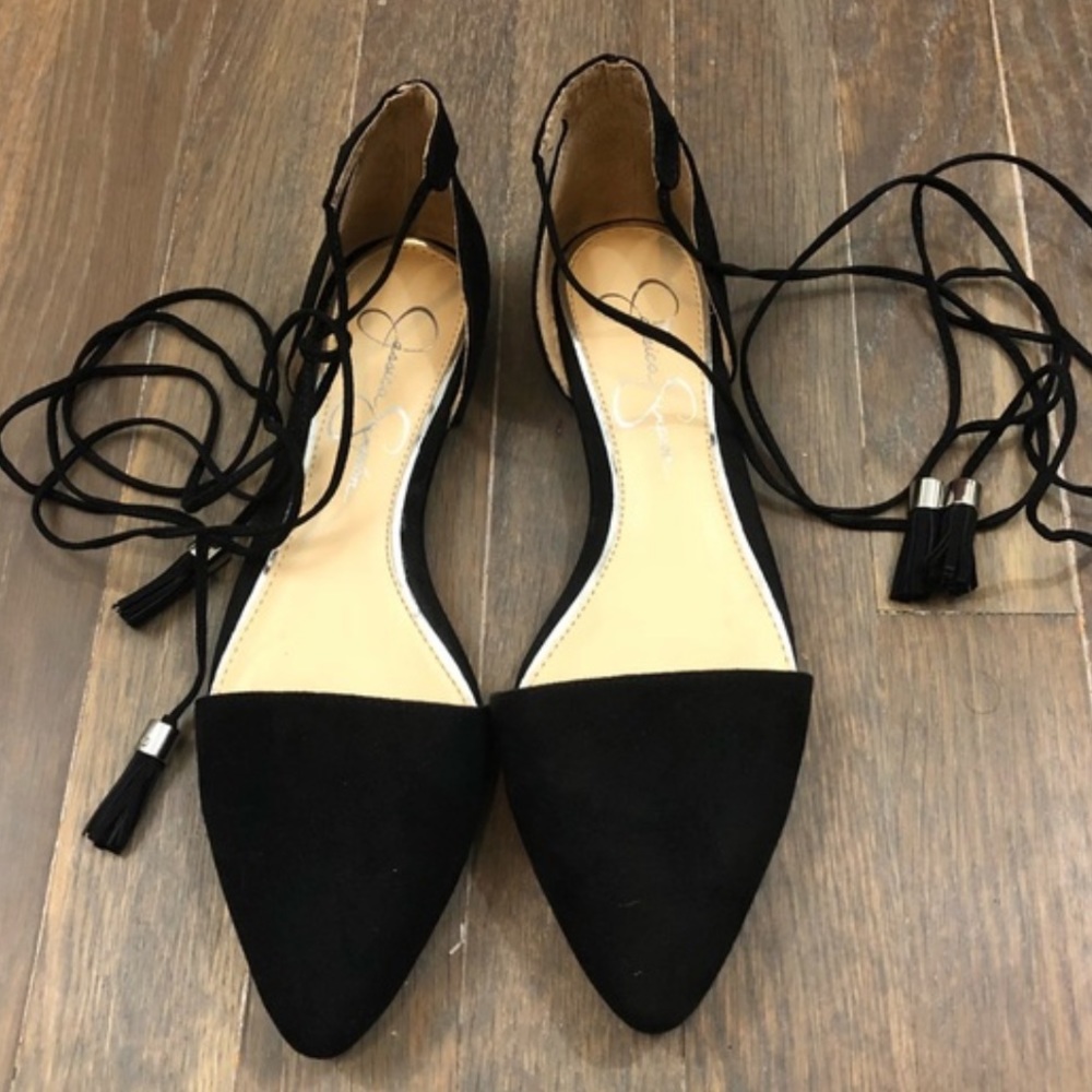 JESSICA SIMPSON Zelssa Black Tassel Flats - Size 9